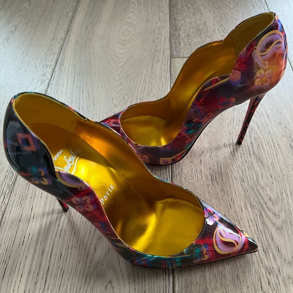 ♥️SOLD♥️ Christian Louboutin Hot Discolaser Chick Multicolor Pointy Heels Pumps… - Picture 5 of 12